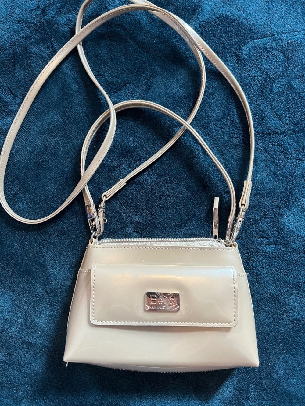 Beijo Silvery White Small Metallic Bag